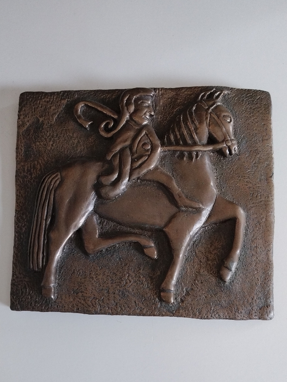 Bronze Plaque huntsman On horseback